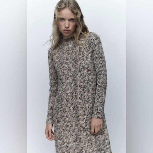 Zara Knit Midi Dress New - Picture 2 of 7